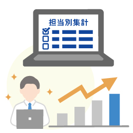 担当者毎の実績集計も可能